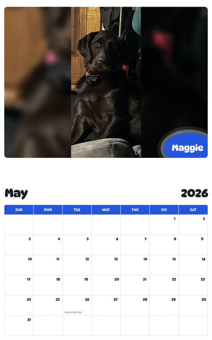 2026 - 2027 Maggie - Pawidols Pet Calendar
