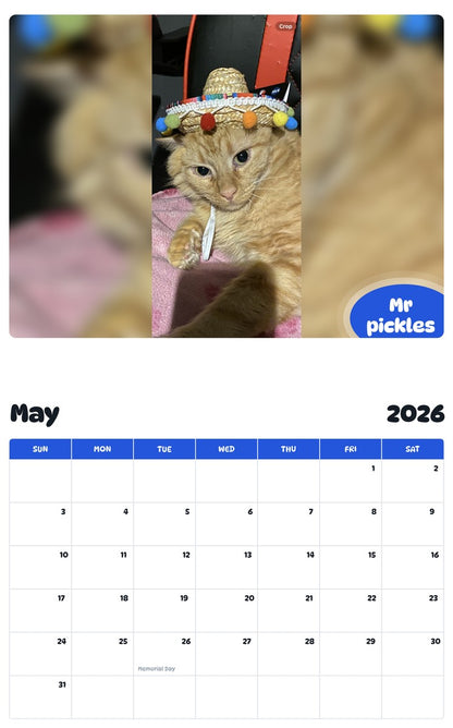 2026 - 2027 Mr pickles - Pawidols Pet Calendar