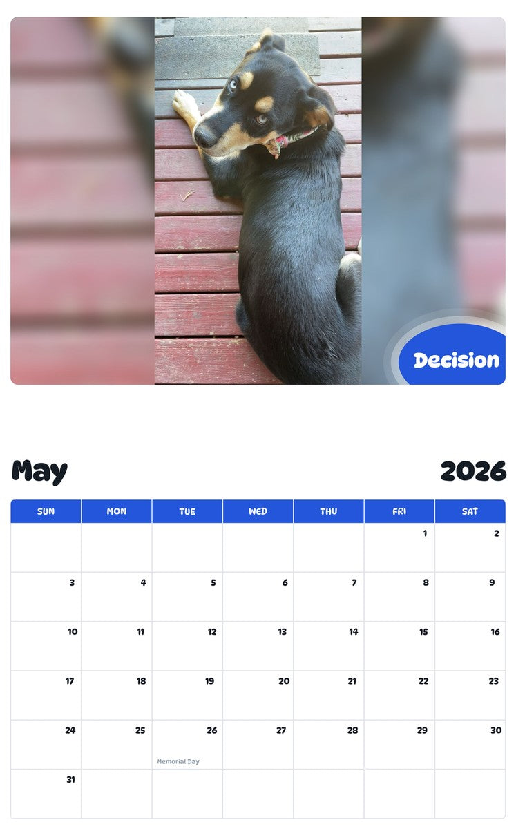 2026 - 2027 Decision - Pawidols Pet Calendar
