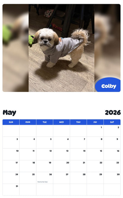 2026 - 2027 Colby - Pawidols Pet Calendar