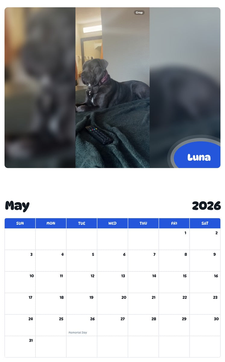 2026 - 2027 Luna - Pawidols Pet Calendar