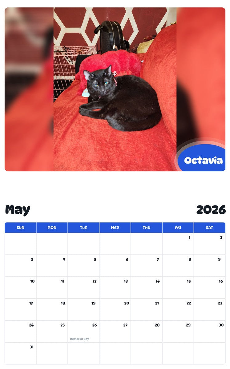 2026 - 2027 Octavia - Pawidols Pet Calendar