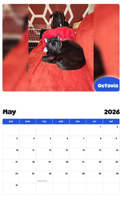 2026 - 2027 Octavia - Pawidols Pet Calendar
