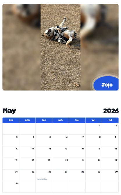 2026 - 2027 Jojo - Pawidols Pet Calendar