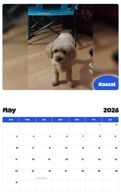 2026 - 2027 Rascal - Pawidols Pet Calendar