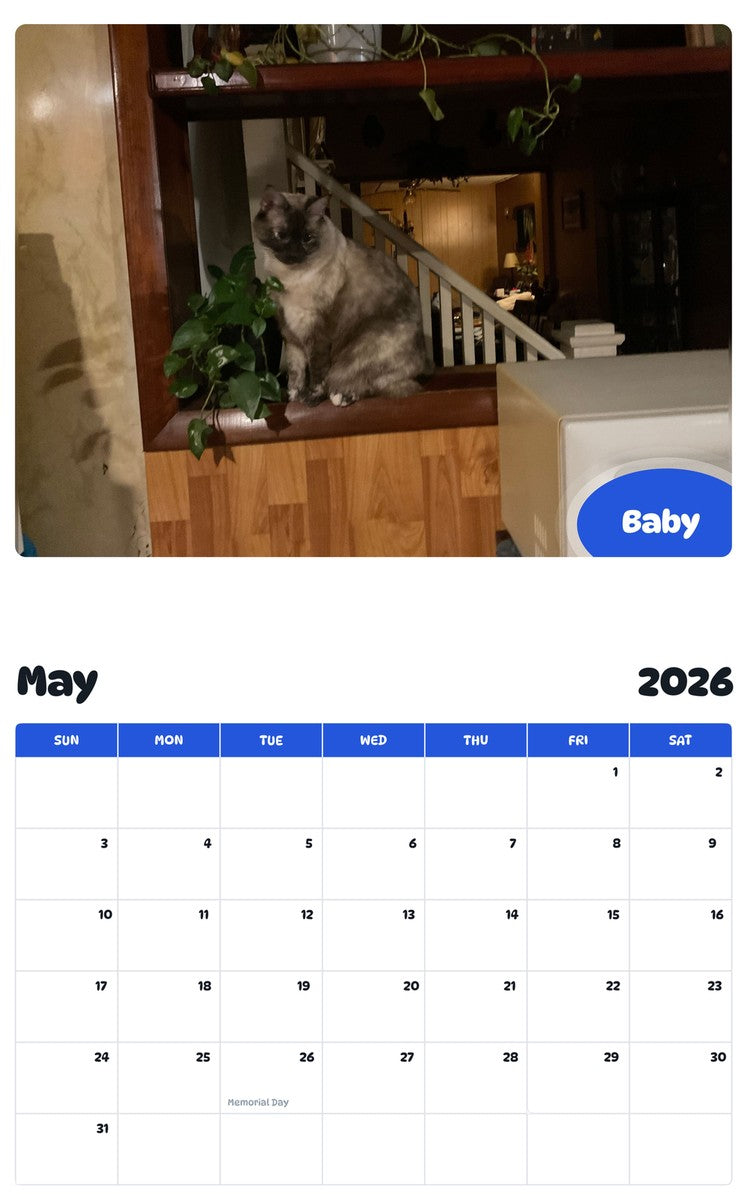 2026 - 2027 Baby - Pawidols Pet Calendar