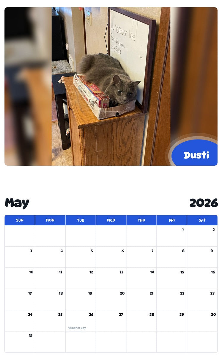 2026 - 2027 Dusti - Pawidols Pet Calendar