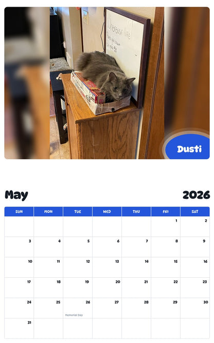 2026 - 2027 Dusti - Pawidols Pet Calendar