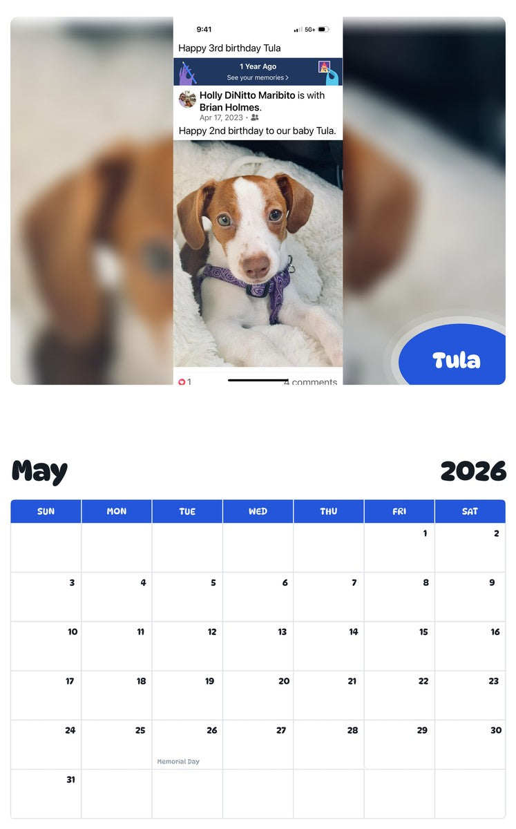 2026 - 2027 Tula - Pawidols Pet Calendar