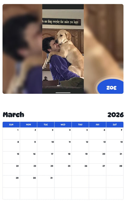November 2025 - October 2026 ZOE - Pawidols Pet Calendar