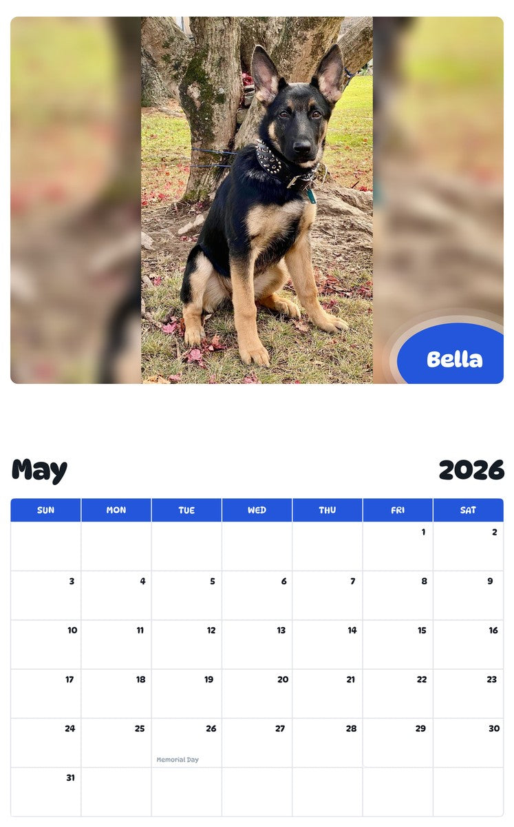 2026 - 2027 Bella - Pawidols Pet Calendar