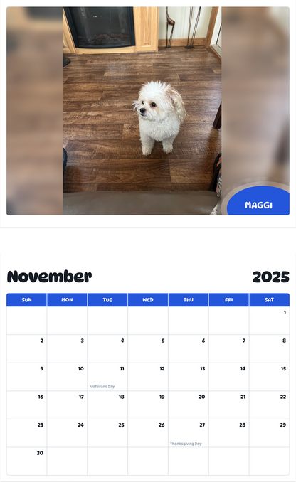 July 2025 - June 2026 Maggi - Pawidols Pet Calendar