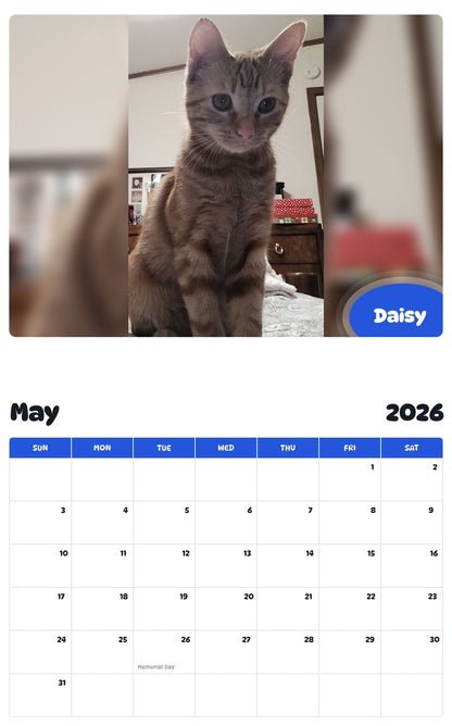 2026 - 2027 Daisy - Pawidols Pet Calendar