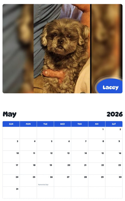 2026 - 2027 Lacey - Pawidols Pet Calendar