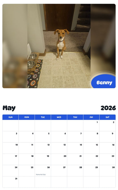 2026 - 2027 Benny - Pawidols Pet Calendar