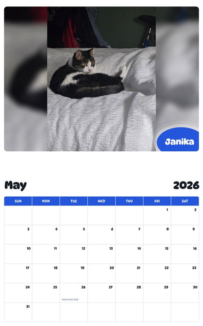 2026 - 2027 Janika - Pawidols Pet Calendar