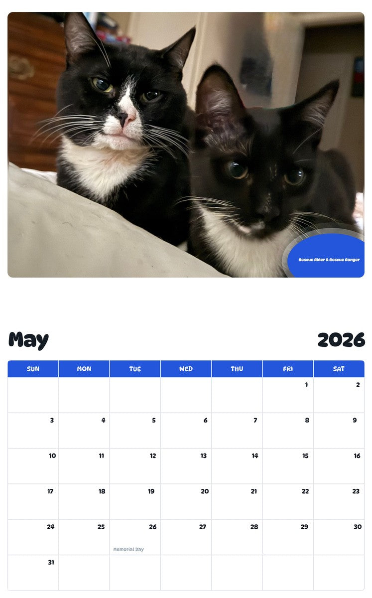 2026 - 2027 Rescue Rider & Rescue Ranger - Pawidols Pet Calendar