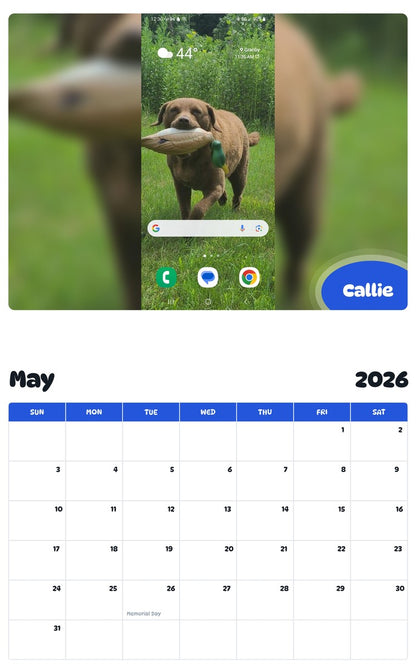 2026 - 2027 Callie - Pawidols Pet Calendar
