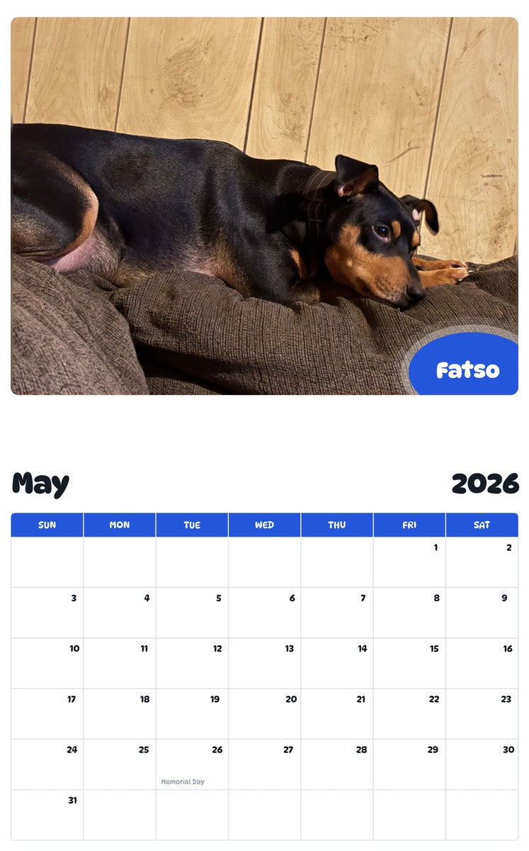 2026 - 2027 Fatso - Pawidols Pet Calendar