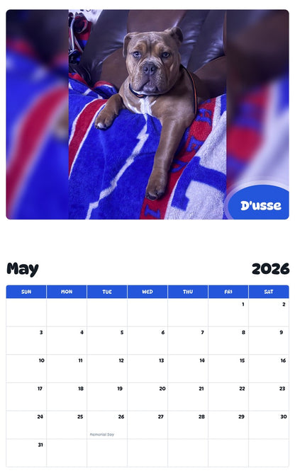 2026 - 2027 D'usse - Pawidols Pet Calendar