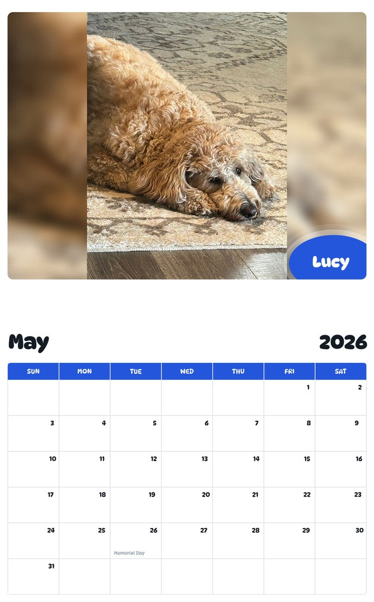 2026 - 2027 Lucy - Pawidols Pet Calendar