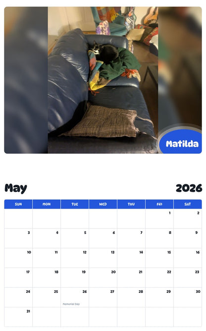 2026 - 2027 Matilda - Pawidols Pet Calendar