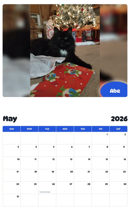2026 - 2027 Abe - Pawidols Pet Calendar