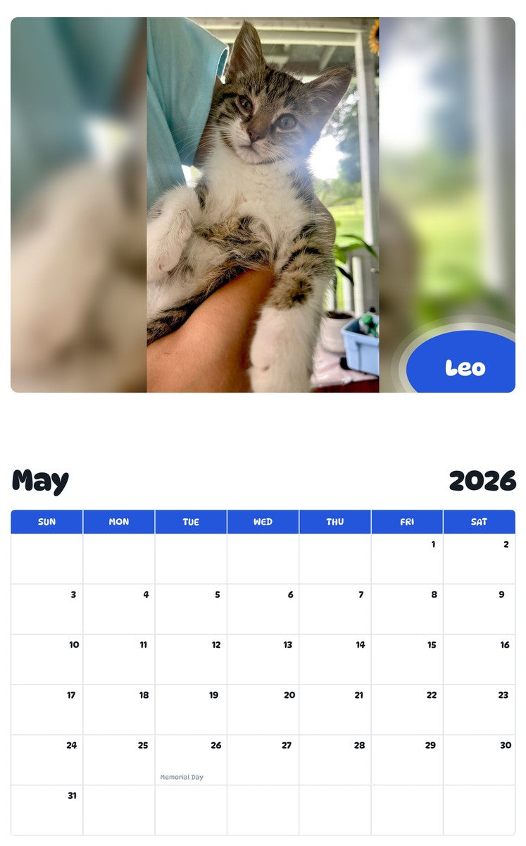 2026 - 2027 Leo - Pawidols Pet Calendar