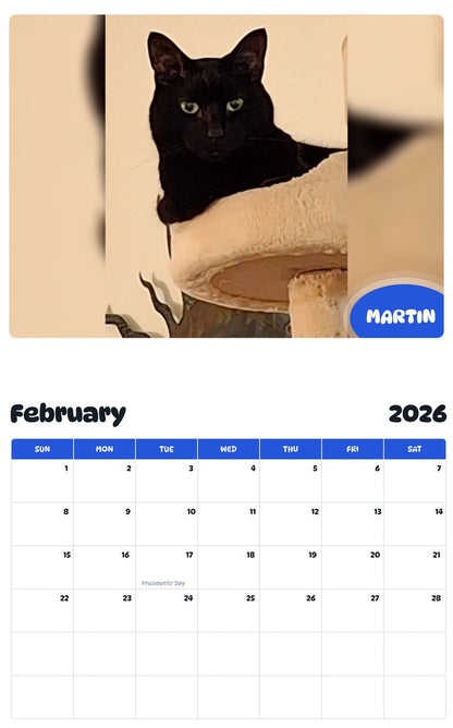 October 2025 - September 2026 MARTIN - Pawidols Pet Calendar
