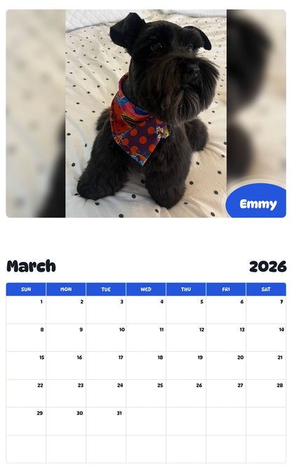 November 2025 - October 2026 Emmy - Pawidols Pet Calendar