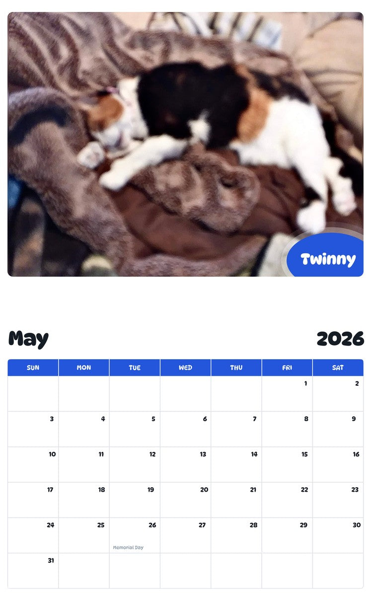 2026 - 2027 Twinny - Pawidols Pet Calendar