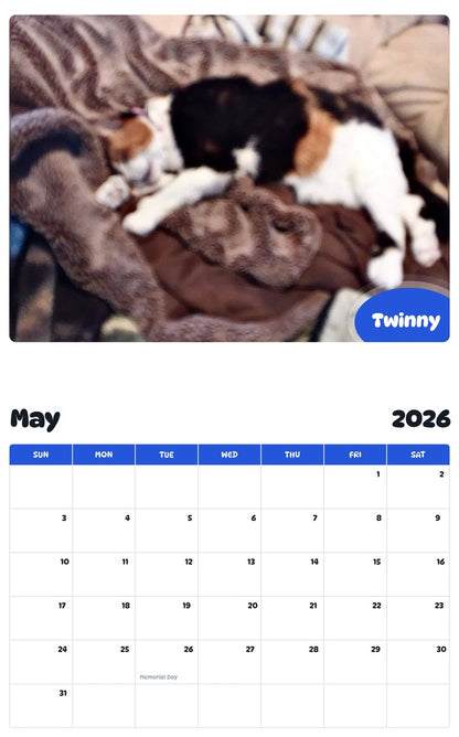 2026 - 2027 Twinny - Pawidols Pet Calendar