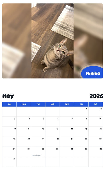 2026 - 2027 Winnie - Pawidols Pet Calendar