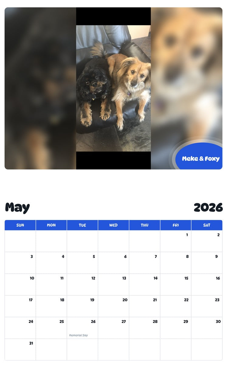 2026 - 2027 Meke & Foxy - Pawidols Pet Calendar