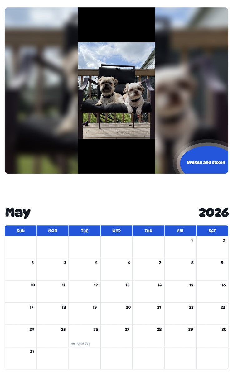 2026 - 2027 Breken and Jaxon - Pawidols Pet Calendar