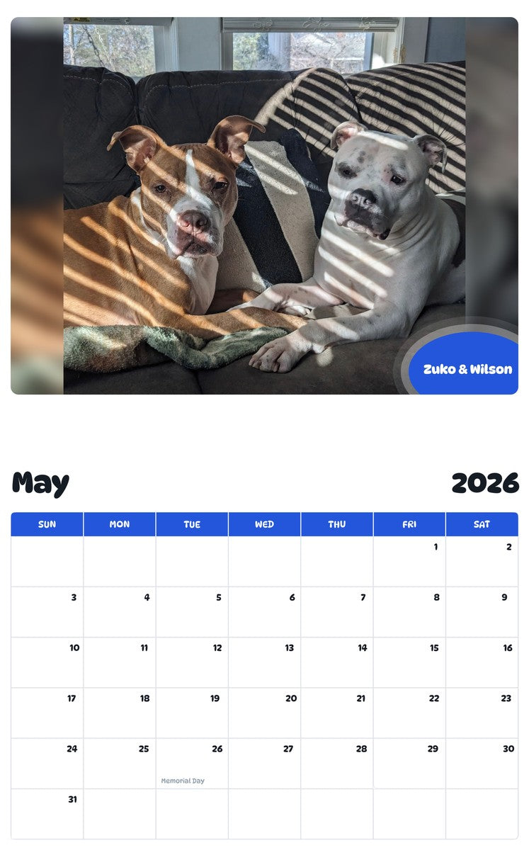 2026 - 2027 Zuko & Wilson - Pawidols Pet Calendar