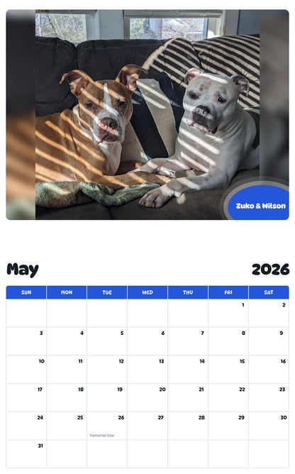 2026 - 2027 Zuko & Wilson - Pawidols Pet Calendar