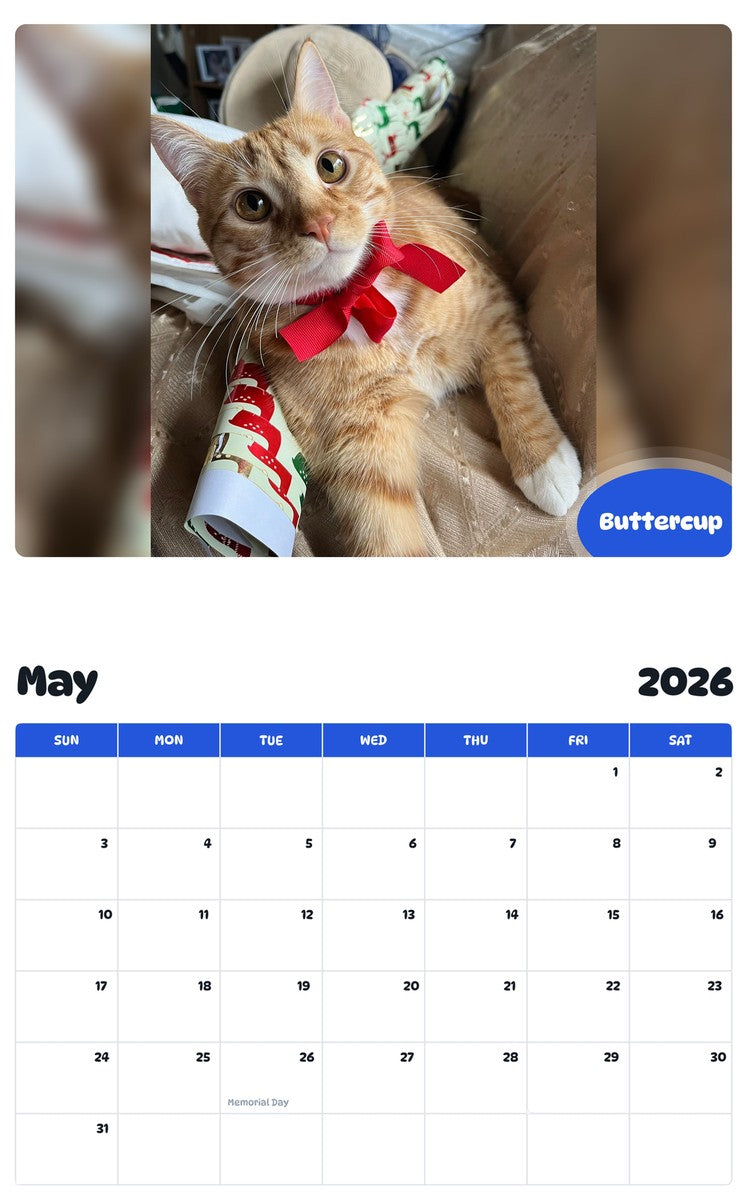2026 - 2027 Buttercup - Pawidols Pet Calendar