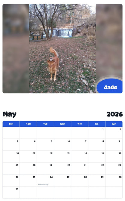 2026 - 2027 Jade - Pawidols Pet Calendar