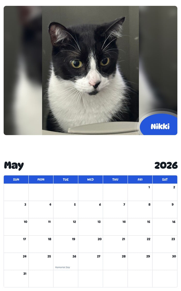 2026 - 2027 Nikki - Pawidols Pet Calendar
