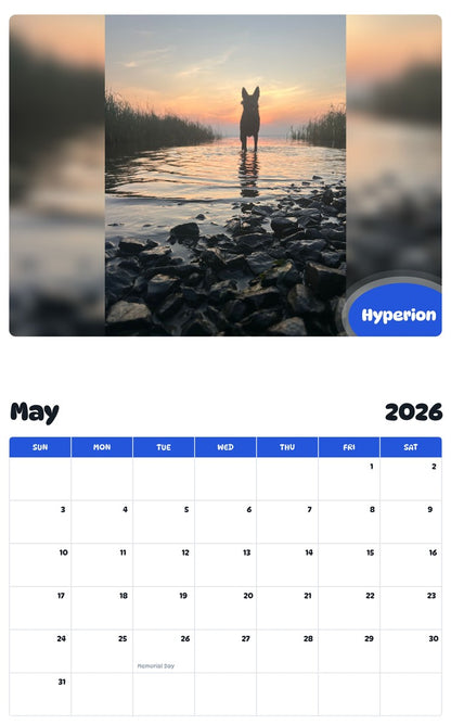 2026 - 2027 Hyperion - Pawidols Pet Calendar