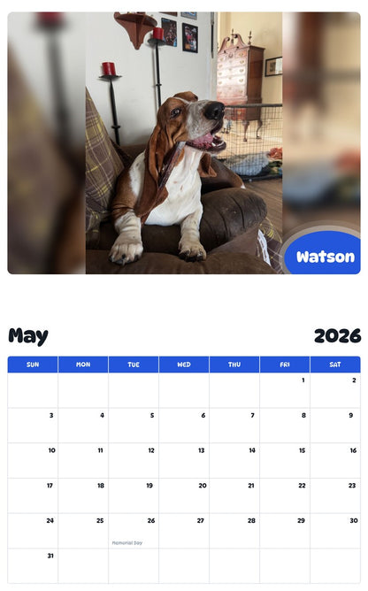 2026 - 2027 Watson - Pawidols Pet Calendar