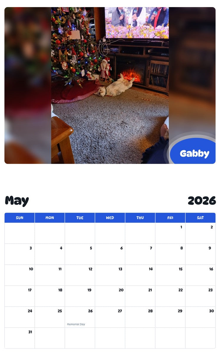 2026 - 2027 Gabby - Pawidols Pet Calendar