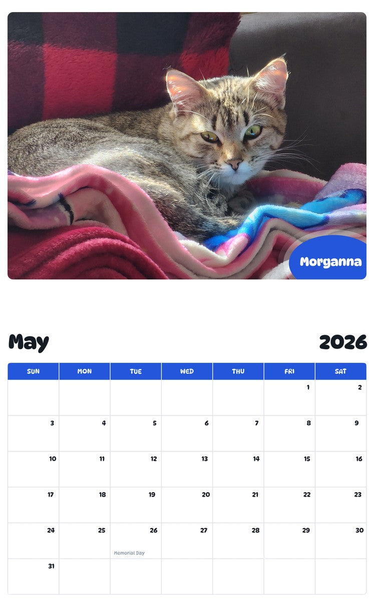 2026 - 2027 Morganna - Pawidols Pet Calendar