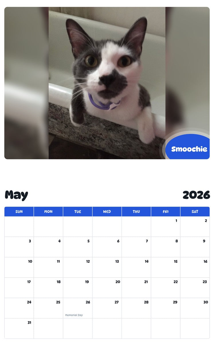 2026 - 2027 Smoochie - Pawidols Pet Calendar