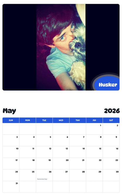2026 - 2027 Husker - Pawidols Pet Calendar