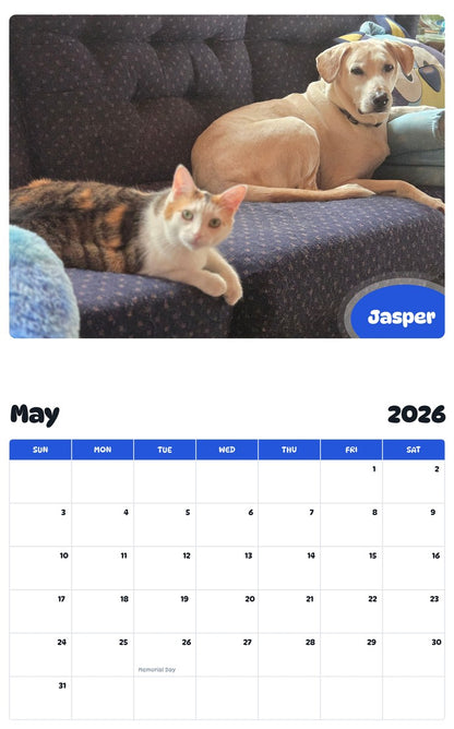 2026 - 2027 Jasper - Pawidols Pet Calendar