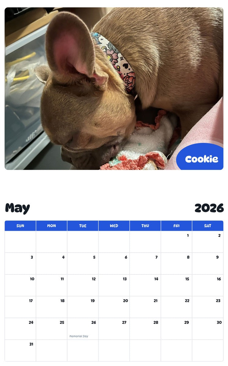 2026 - 2027 Cookie - Pawidols Pet Calendar