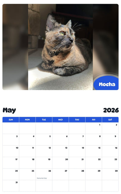2026 - 2027 Mocha - Pawidols Pet Calendar