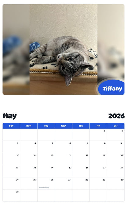 2026 - 2027 Tiffany - Pawidols Pet Calendar